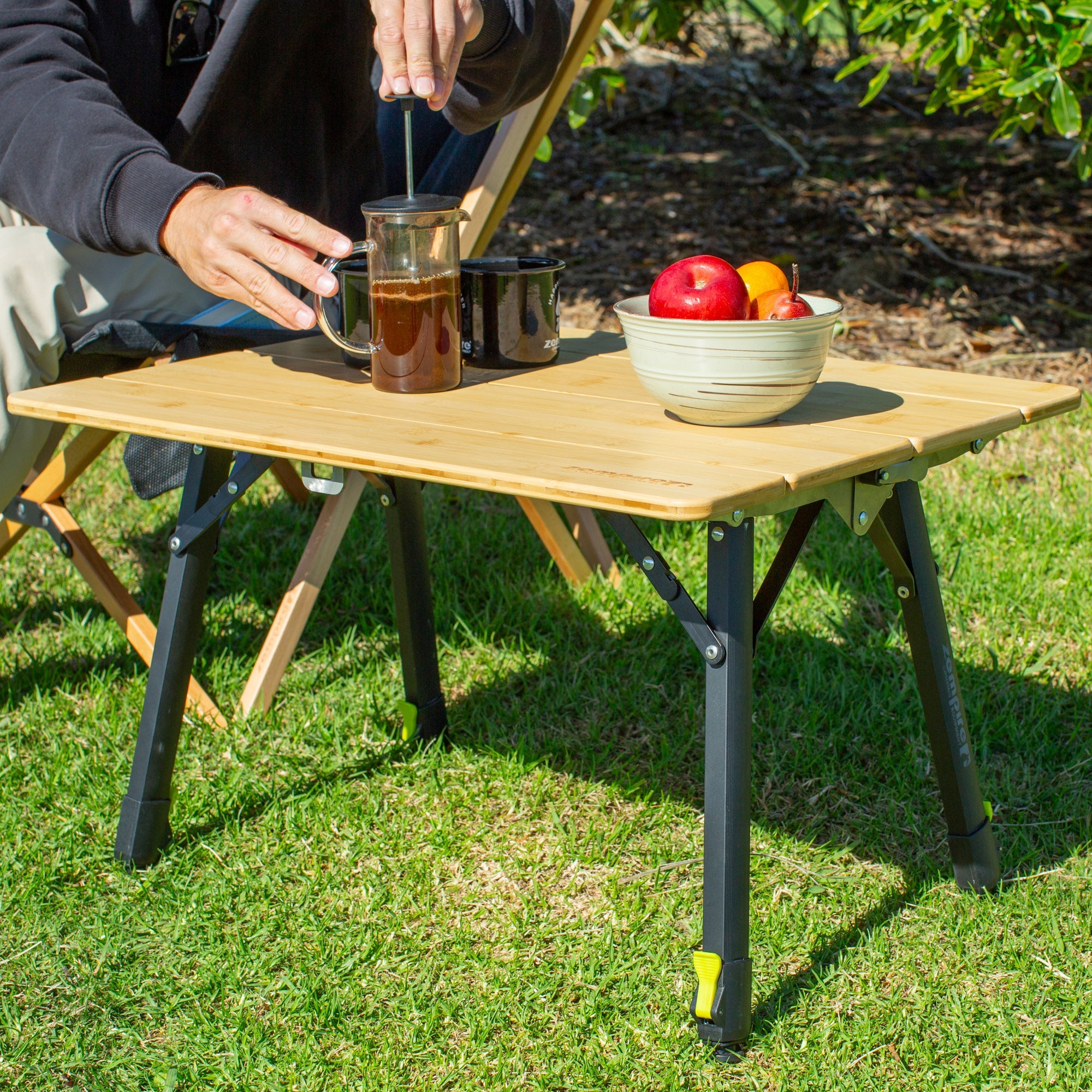 Zempire Kitpac Pro Standard Bamboo Camp Table NATURAL BAMBOO SURFACE
