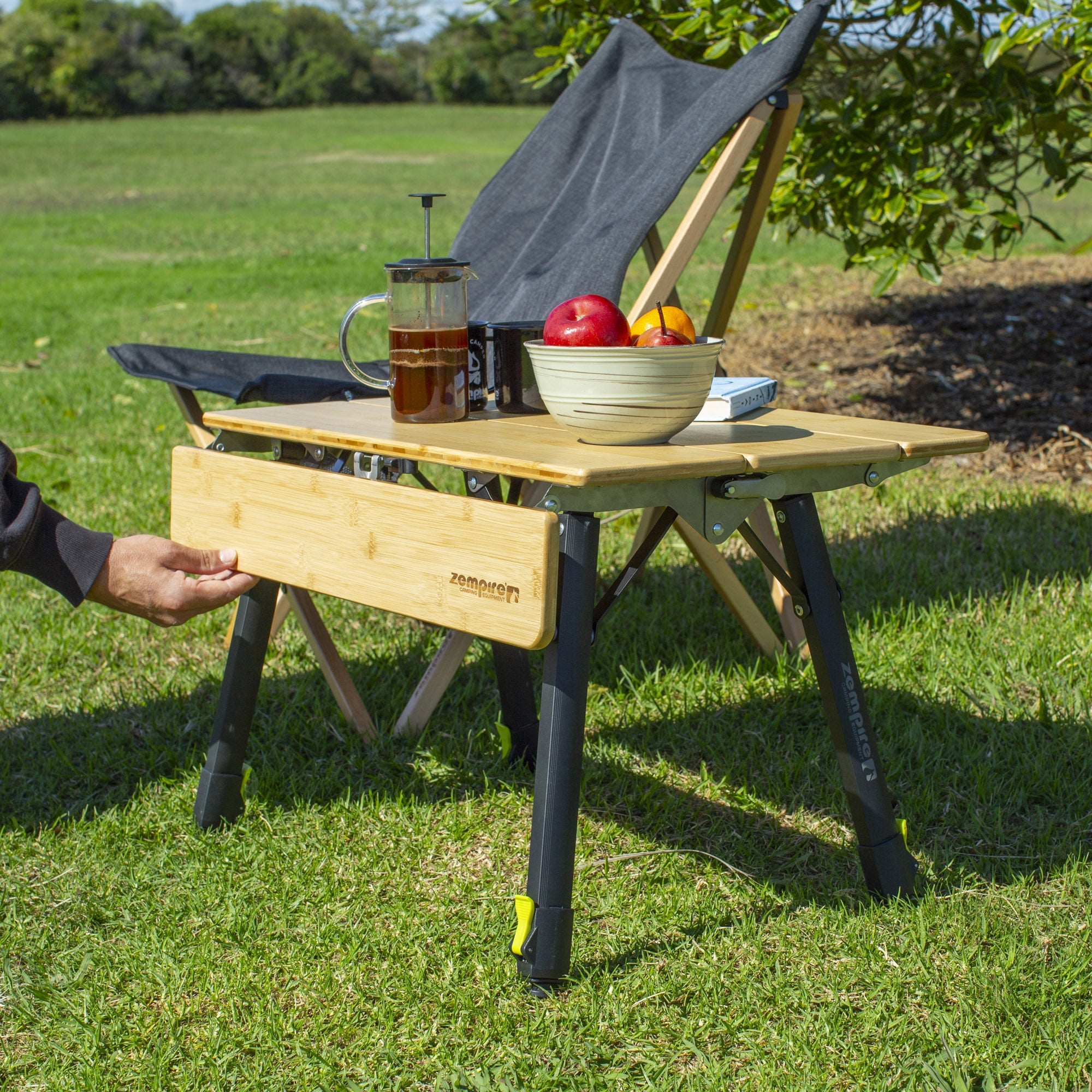 Zempire Kitpac Pro Standard Bamboo Camp Table DROP DOWN PANELS